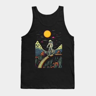 Cycling Spaceman Mountain Bike Astronaut Cyclist MTB Bicycle Tank Top